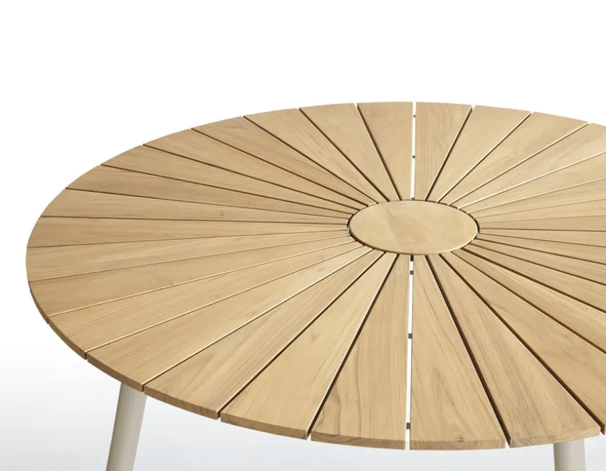 DaneLine Eva Teak Havemøbelsæt - Ø130 cm - Latte