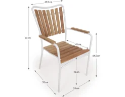 DaneLine Eva Teak Havemøbelsæt - Ø130 cm - Hvid