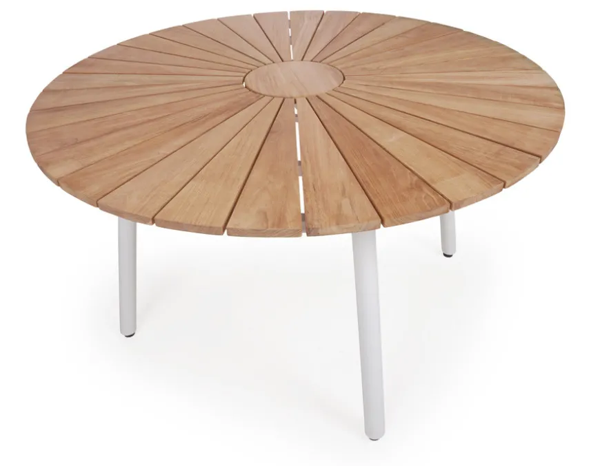 DaneLine Eva Teak Havemøbelsæt - Ø130 cm - Hvid