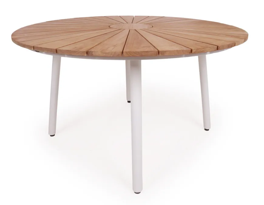 DaneLine Eva Teak Havemøbelsæt - Ø130 cm - Hvid
