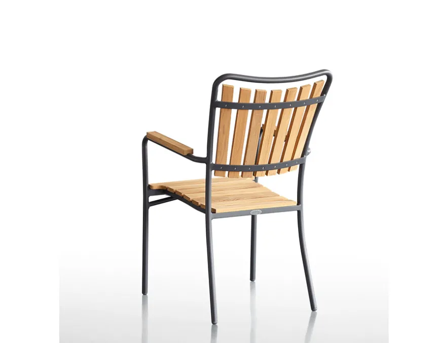 DaneLine Eva Teak Havemøbelsæt m/bænk+2 stole - 90x160 cm - Grå