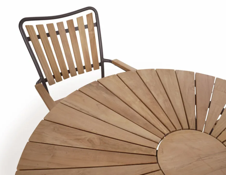 DaneLine Eva Teak Havemøbelsæt - Ø110 cm - Grå