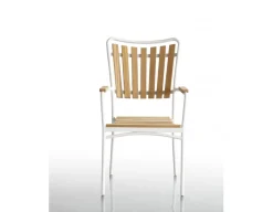 DaneLine Eva Teak Havemøbelsæt m/4 stole - 90x160 cm - Hvid