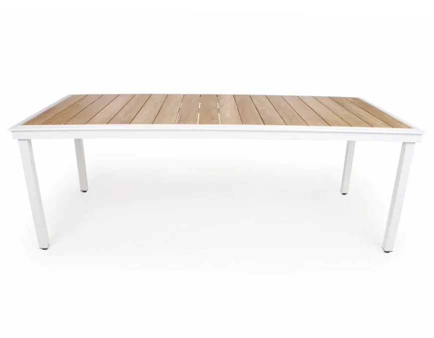 DaneLine Eva Teak Havemøbelsæt - 102x219 cm - Hvid