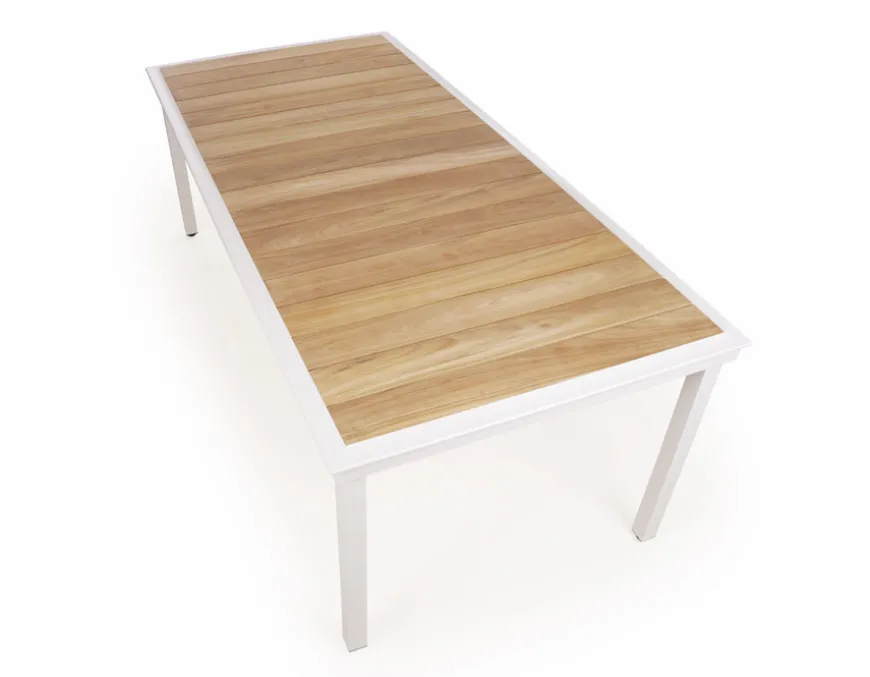 DaneLine Eva Teak Havemøbelsæt - 102x219 cm - Hvid
