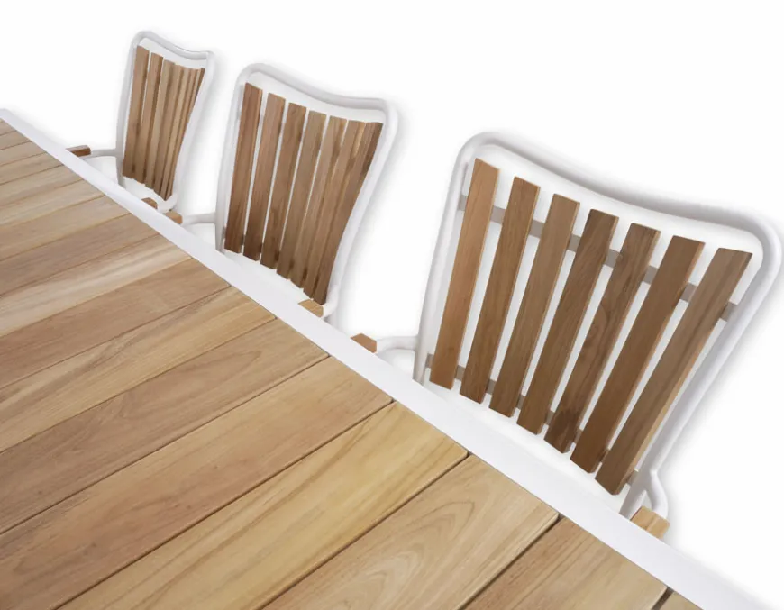DaneLine Eva Teak Havemøbelsæt - 102x219 cm - Hvid