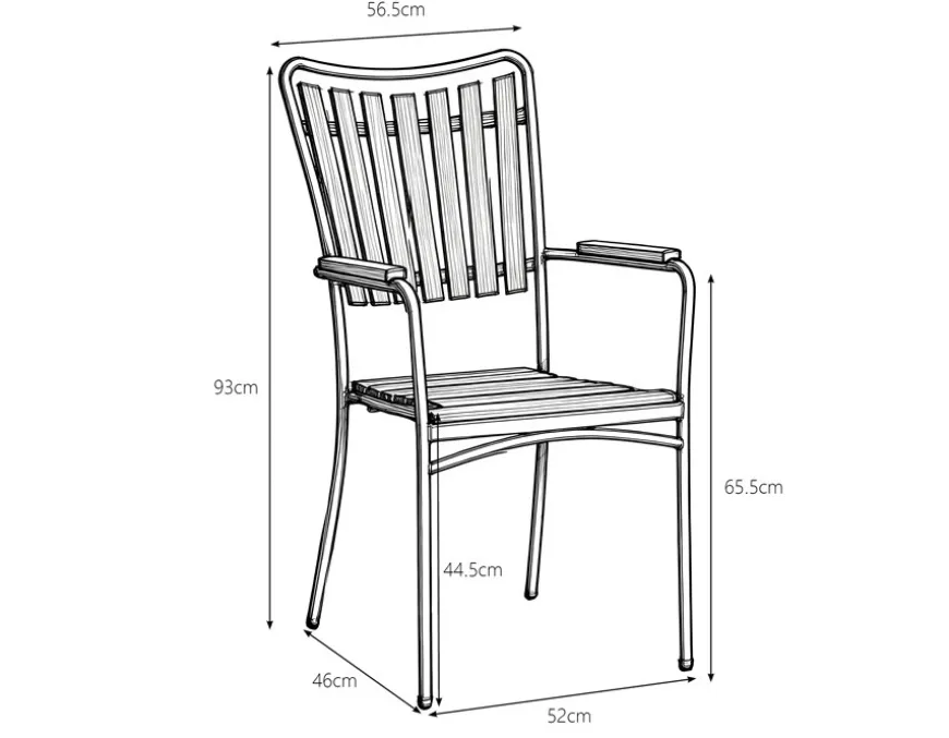 DaneLine Eva Teak Stabelstol - Latte