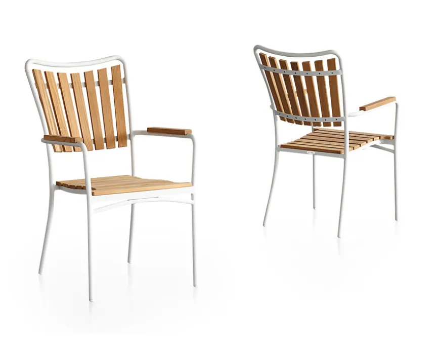 DaneLine Eva Teak Stabelstol - Hvid