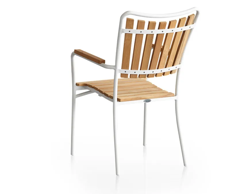 DaneLine Eva Teak Stabelstol - Hvid