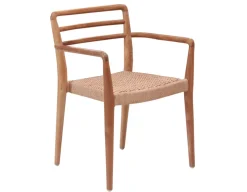 Dasa Teak Spisestol m/naturfv. sæde