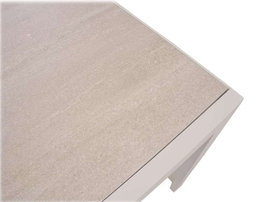 Fanø Cebu Keramik Havemøbelsæt - 90x195 cm - Dusty/Beige
