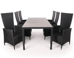 Fanø Paris Keramik Havemøbelsæt - 90x195 cm - Sort/grå