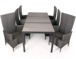 Fanø Paris Keramik Havemøbelsæt - 90x195 cm - Grå/grå