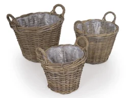 Fletkurv - Naturrattan - Ø:35 cm