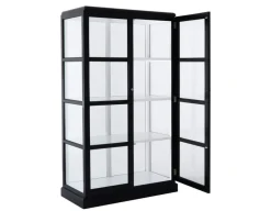 Glasskab m/2 låger - Sort