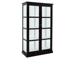 Glasskab m/2 låger - Sort