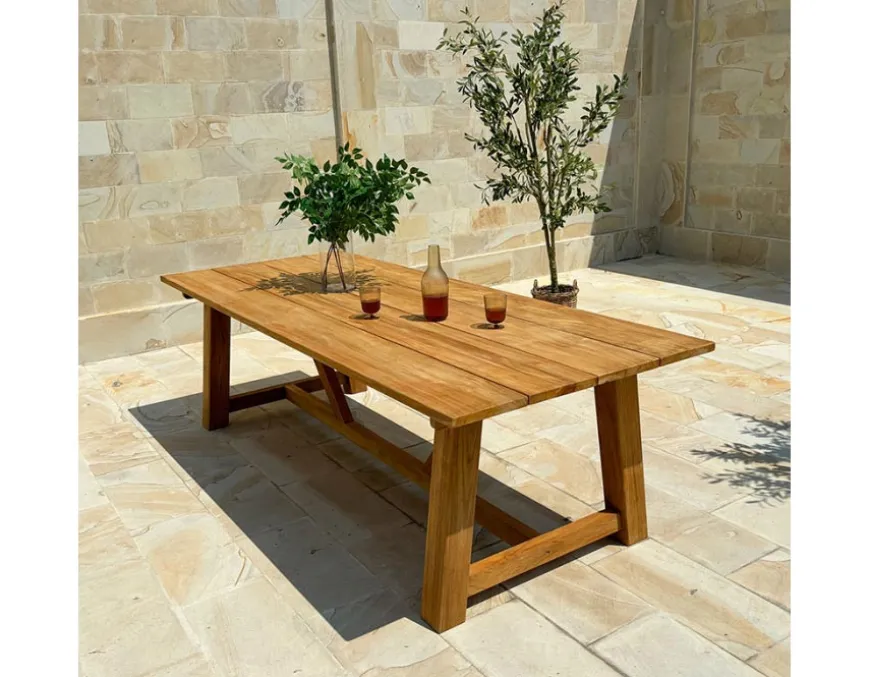 Hercules Tonka Teak havemøbelsæt m/6 stole - 100x246 cm