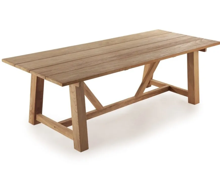 Hercules Tonka Teak havemøbelsæt m/6 stole - 100x246 cm