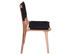 Jenny spisestol - Teak/flet - Sort