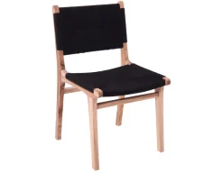 Jenny spisestol - Teak/flet - Sort