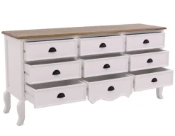 Kommode m/9 skuffer - Hvid