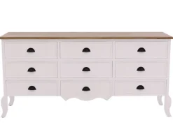Kommode m/9 skuffer - Hvid