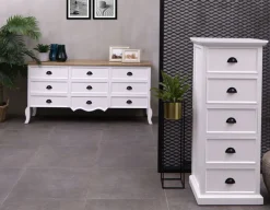 Kommode m/9 skuffer - Hvid