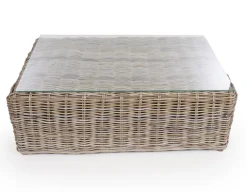 Kubu Sofabord m/glasplade - Naturrattan