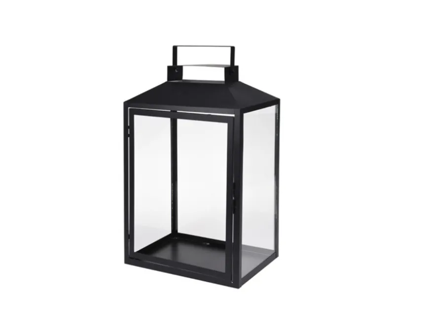 Lanterne, Sort Metal, 20x12x28 cm