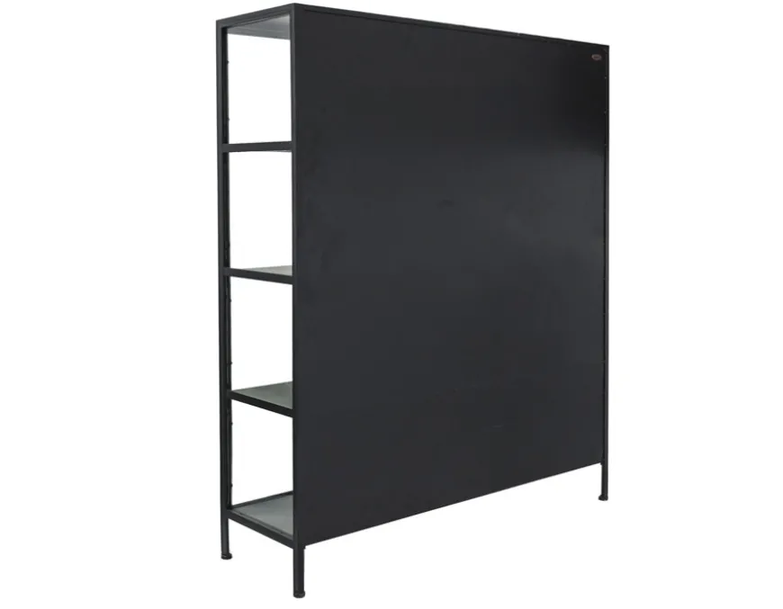 Lønstrup Vitrineskab i Metal - 135x40x160 cm - Sort