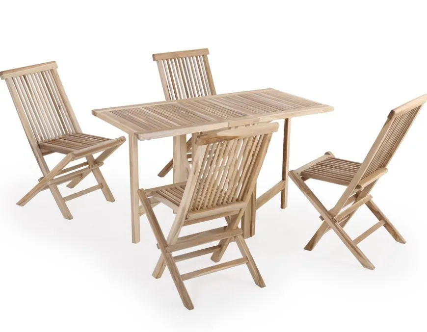 Lærke Teak Havesæt m/4 Stole