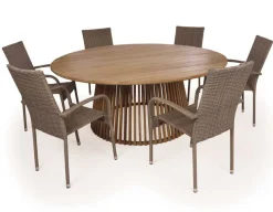 Luna 180 Geneve Dusty Teak Havemøbelsæt