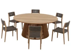 Luna Alana Teak Havemøbelsæt - Ø180 cm