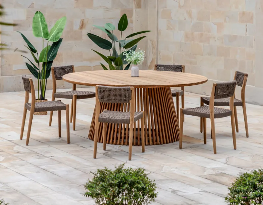 Luna Alana Teak Havemøbelsæt - Ø180 cm
