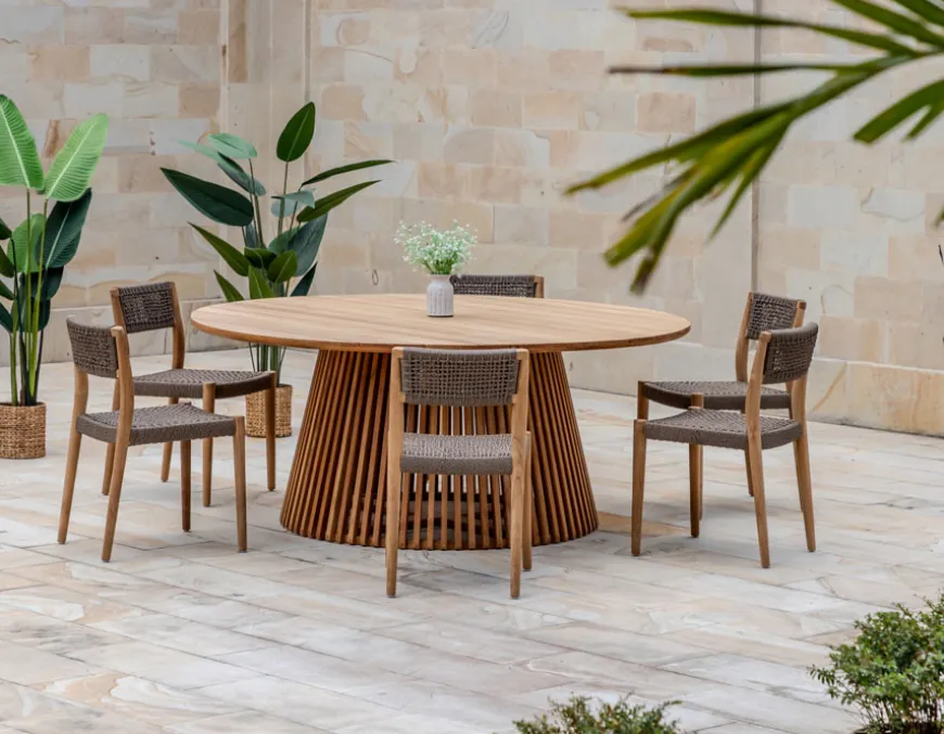 Luna Alana Teak Havemøbelsæt - Ø180 cm