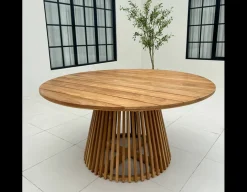 Luna Manja Teak havemøbelsæt m/4 stole - Ø150 cm