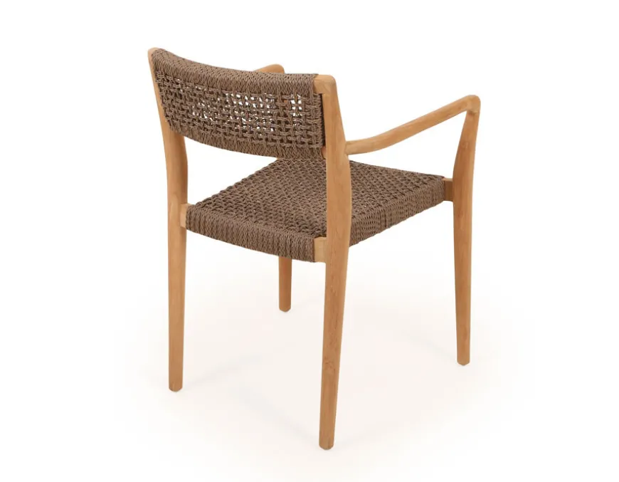 Luna Tonka Teak havemøbelsæt m/4 stole - Ø150 cm