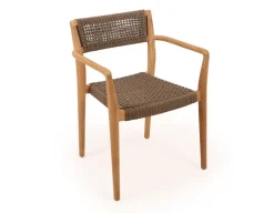 Luna Tonka Teak havemøbelsæt m/4 stole - Ø150 cm