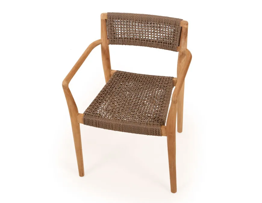 Luna Tonka Teak havemøbelsæt m/4 stole - Ø150 cm