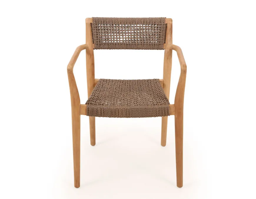 Luna Tonka Teak havemøbelsæt m/4 stole - Ø150 cm