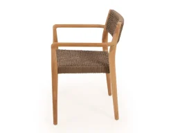 Luna Tonka Teak havemøbelsæt m/4 stole - Ø150 cm