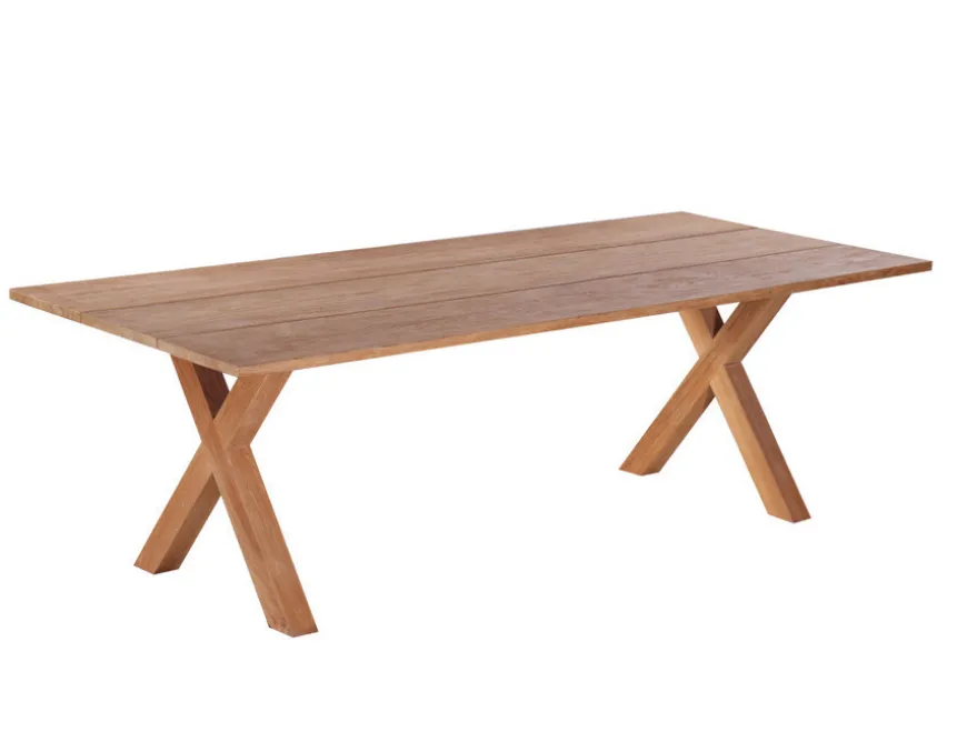 Mako Plankebord 100x240 cm - m/bordben i teak - Kryds