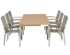 Malmø Geneve Havelmøbelsæt - 100x200 cm - Gråhvid