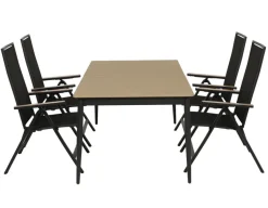 Malmø Havemøbelsæt m/4 pos. stole - 100x180/235 cm - Mørkegrå