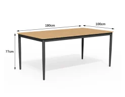 Malmø Nora Havemøbelsæt - 100x180/235 cm - Mørkegrå