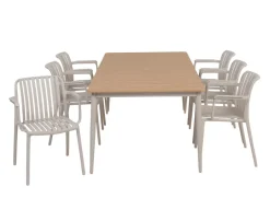 Malmø Sonja Havelmøbelsæt - 100x200 cm - Gråhvid