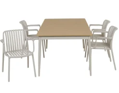 Malmø Sonja Havemøbelsæt - 100x180/235 cm - Gråhvid