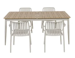Malmø Sonja Havemøbelsæt - 100x180/235 cm - Gråhvid