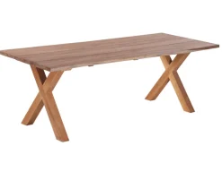 Mona Plankebord 90x200 cm - m/bordben i teak - Kryds