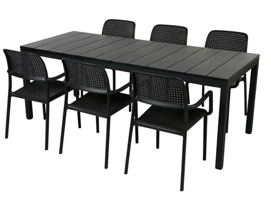 Nardi Rio Bora 140/210 Havemøbelsæt - Antracit